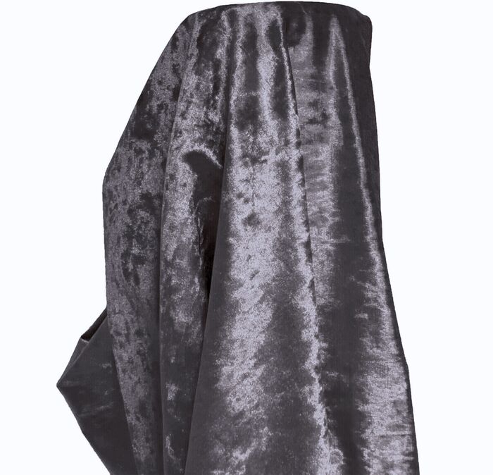 Premium Crushed Velvet Fabric Ash Grey