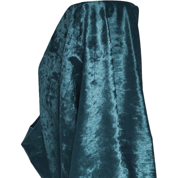 Premium Crushed Velvet Fabric Teal Blue