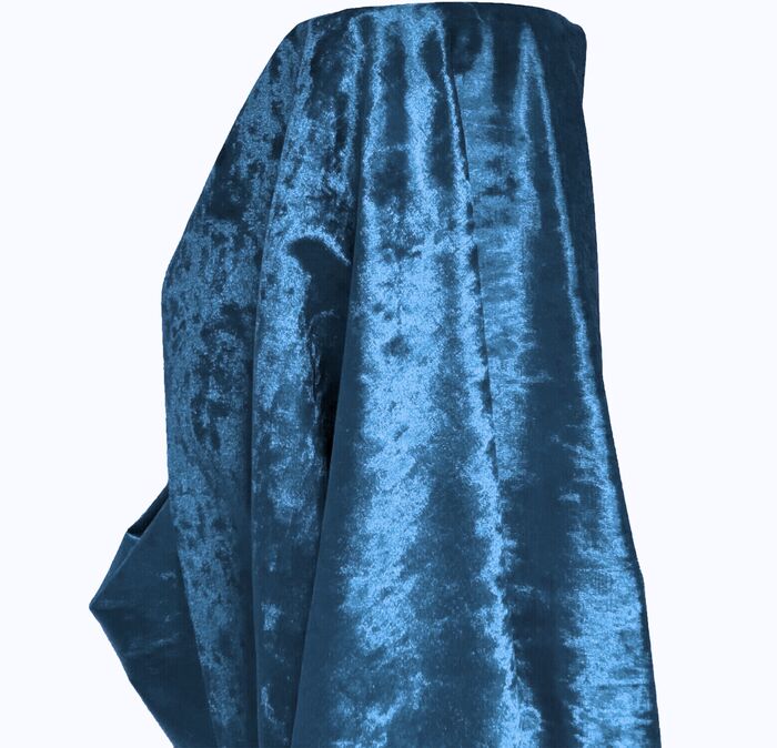 Premium Crushed Velvet Fabric Teal Blue