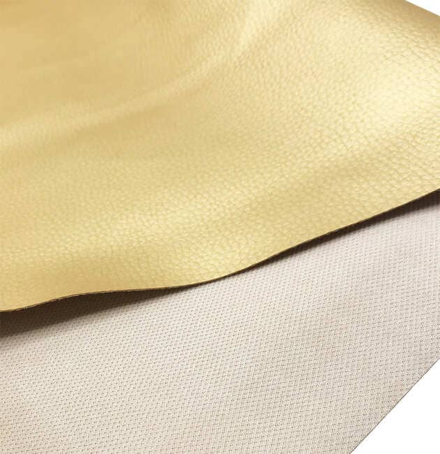 Grained Heavy Duty Waterproof Textured Leatherette Shiny Gold