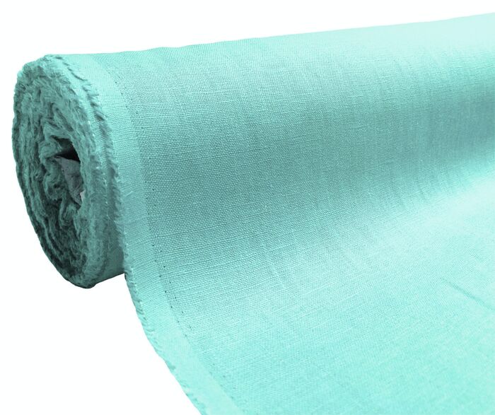 100% Pure Linen Fabric Flax Linen Aqua
