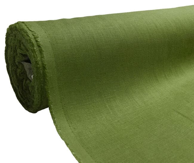100% Pure Linen Fabric Flax Linen Olive Green