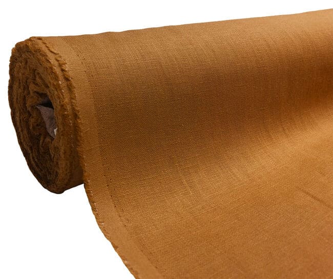 100% Pure Linen Fabric Flax Linen Burnt Orange