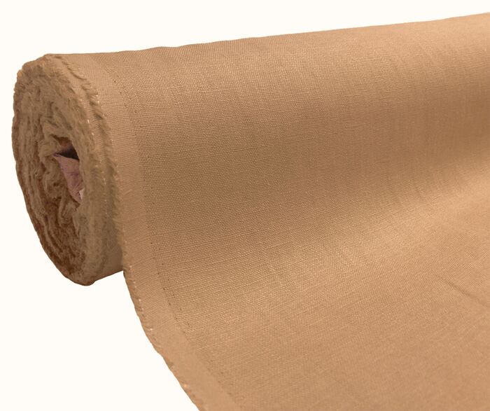 100% Pure Linen Fabric Flax Linen Burnt Orange