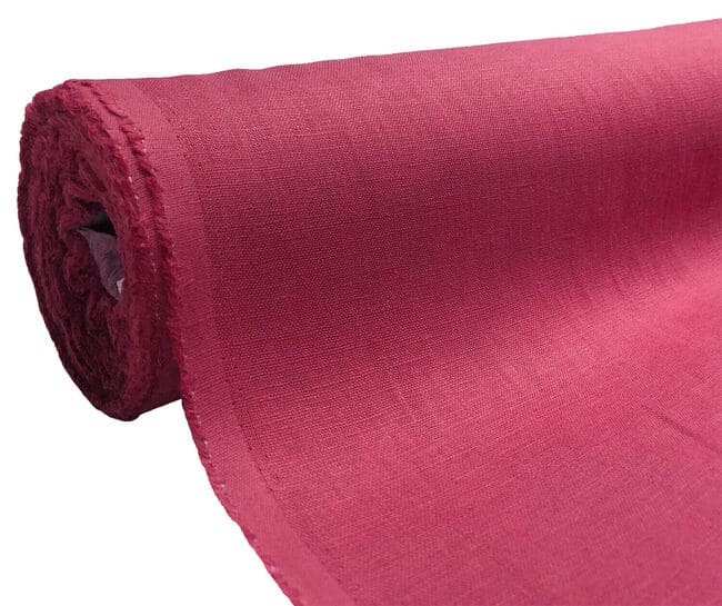 100% Pure Linen Fabric Flax Linen Magenta