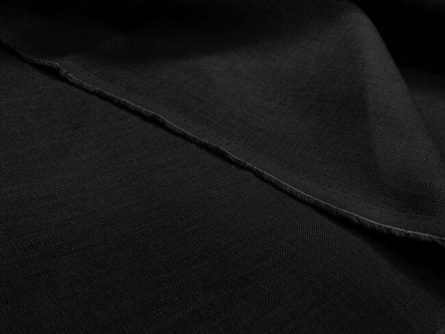 100% Pure Linen Fabric Flax Linen Black