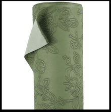 Floral Faux Leather Fabric Waterproof Sage Green