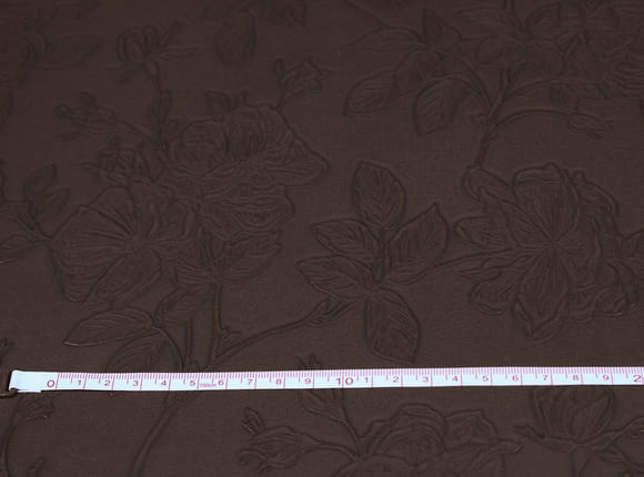 Floral Faux Leather Fabric Waterproof Brown