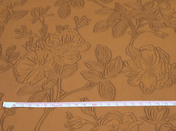 Floral Faux Leather Fabric Waterproof Light Brown