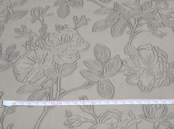 Floral Faux Leather Fabric Waterproof Grey