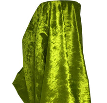 Premium Crushed Velvet Fabric Lime Green