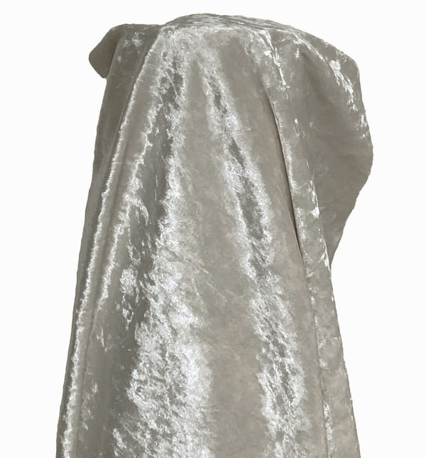 Premium Crushed Velvet Fabric Pearl Grey