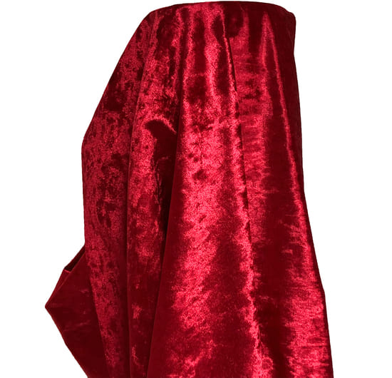 Premium Crushed Velvet Fabric Red