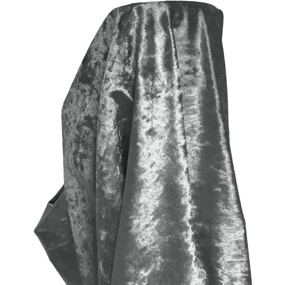 Premium Crushed Velvet Fabric Steel Grey