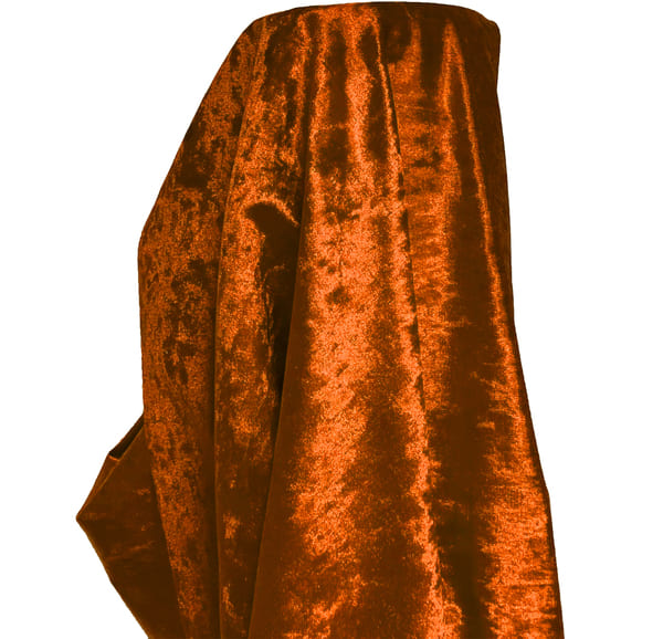 Premium Crushed Velvet Fabric Burnt Orange