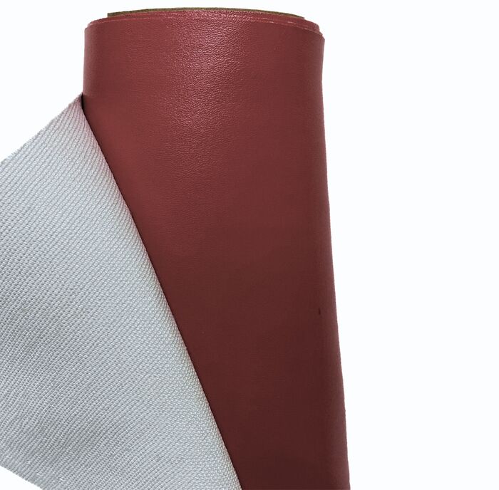 Faux Leather Fabric Waterproof Dark Maroon