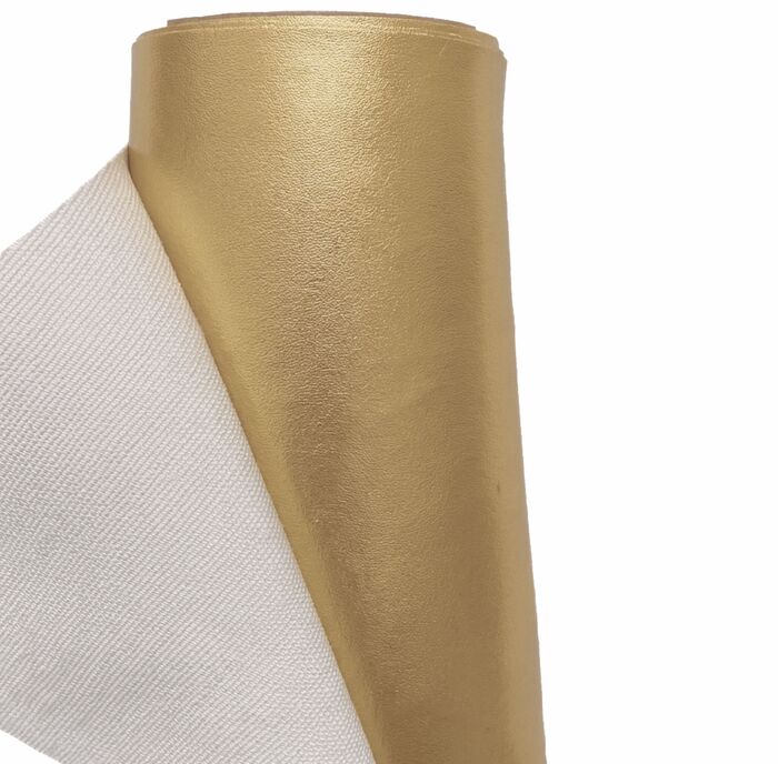 Faux Leather Fabric Waterproof Shiny Gold