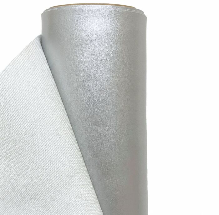 Faux Leather Fabric Waterproof Shiny Silver