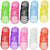 Neon UV Bright Gems Gummies Wristband Shag Jelly Band Bangle Bracelets - 12pcs in One Pack - Accessory