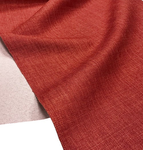 Plain Soft Linen Look Fabric Dark Red