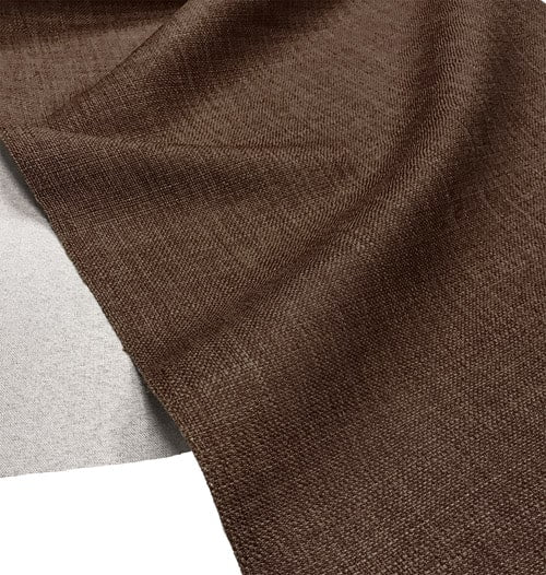 Plain Soft Linen Look Fabric Brown