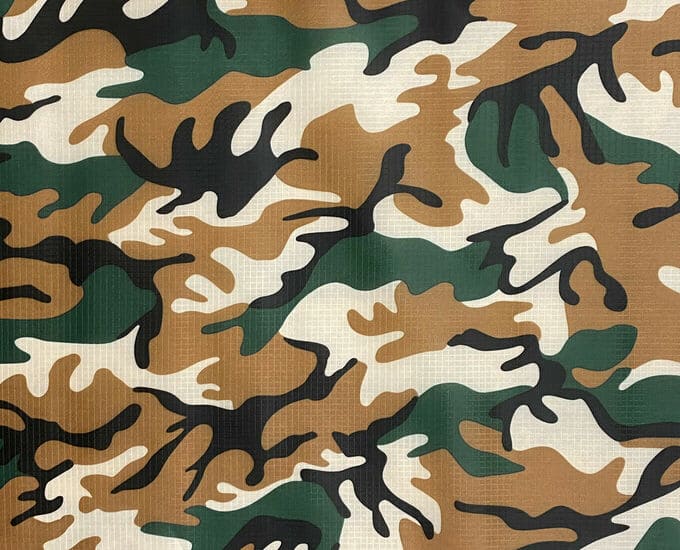 Waterproof Fabric Camo Ripstop 4oz Forest Teal