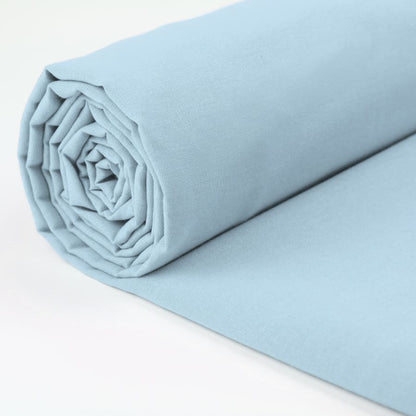 100% Cotton Fabric - 60 Inch 150cm Wide - Plain Cotton Fabric by The Metre - Ideal for Quilting, Sewing, Dressmaking, Curtain Linings, Totes, Bedding, Pillowcases - Light Blue