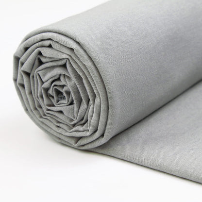 100% Cotton Fabric - 60 Inch 150cm Wide - Plain Cotton Fabric by The Metre - Ideal for Quilting, Sewing, Dressmaking, Curtain Linings, Totes, Bedding, Pillowcases - Silver