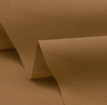 100% Cotton Fabric - 60 Inch 150cm Wide - Plain Cotton Fabric by The Metre - Ideal for Quilting, Sewing, Dressmaking, Curtain Linings, Totes, Bedding, Pillowcases - Dark Beige