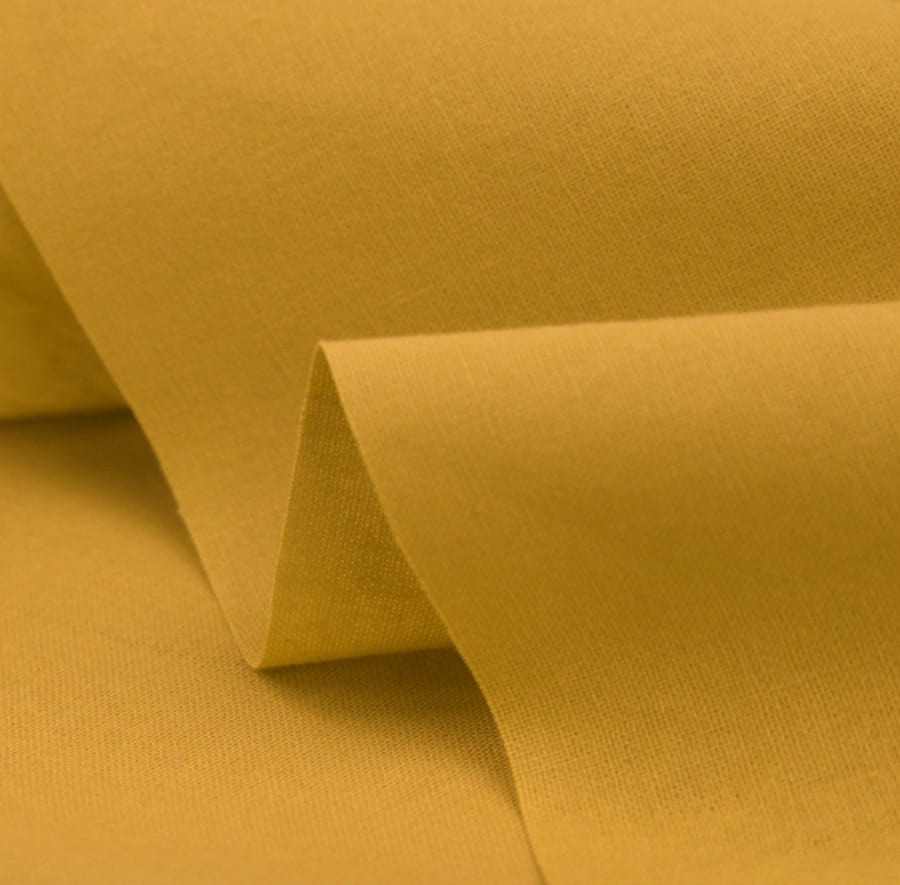 100% Cotton Fabric - 60 Inch 150cm Wide - Plain Cotton Fabric by The Metre - Ideal for Quilting, Sewing, Dressmaking, Curtain Linings, Totes, Bedding, Pillowcases - Mustard