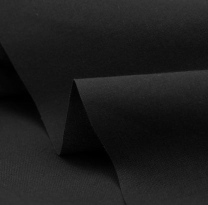 100% Cotton Fabric - 60 Inch 150cm Wide - Plain Cotton Fabric by The Metre - Ideal for Quilting, Sewing, Dressmaking, Curtain Linings, Totes, Bedding, Pillowcases Black