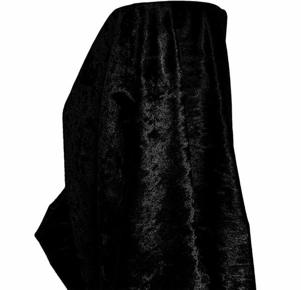 Premium Crushed Velvet Fabric Black