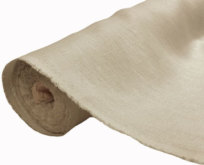 100% Pure Linen Fabric Flax Linen Beige