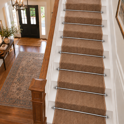 Stair Rods - Urn Finial - Suitable for Runners up to 70 cm Wide - 100% Metal - Decorative - Screws Fitting Kit Included