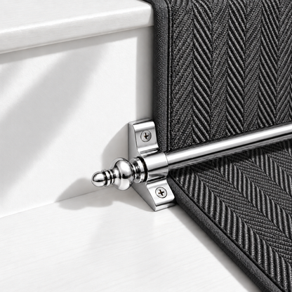 Stair Rods - Urn Finial - Suitable for Runners up to 70 cm Wide - 100% Metal - Decorative - Screws Fitting Kit Included