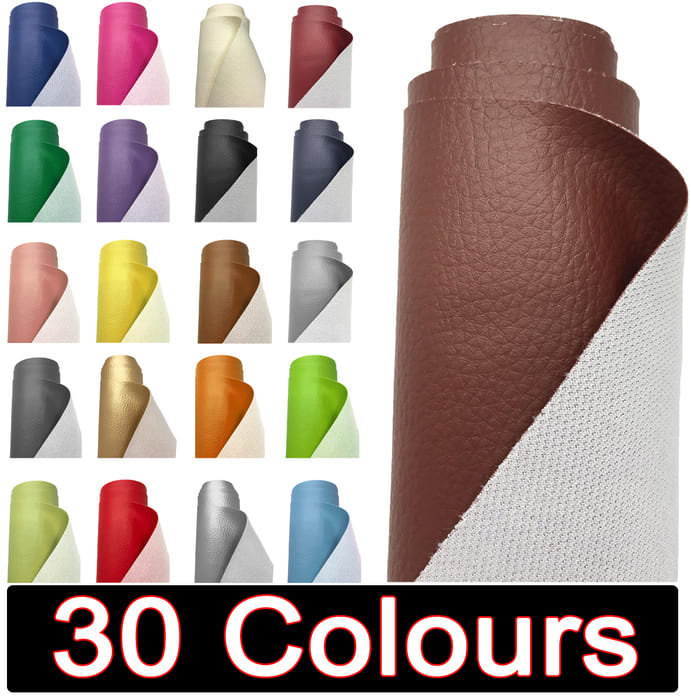 Grained Faux leather Heavy Duty Textured Fabric Waterproof Leatherette Dressmaking Upholstery Material - 140cm Wide