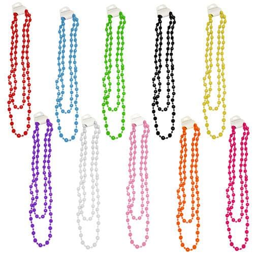 Neon UV Bright 48 Long Beads Beaded Necklaces For Tutu Fancy Dress Party Costumes - Accessory