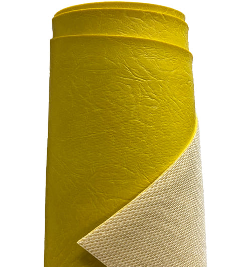 Heavy Duty Faux Leather Fabric Grained Yellow