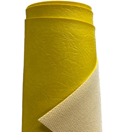 Heavy Duty Faux Leather Fabric Grained Yellow