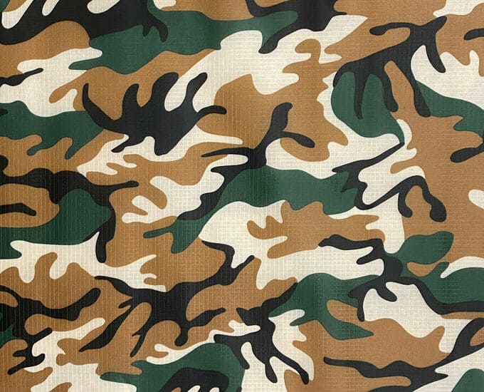 Waterproof Fabric Camo Ripstop Material 4oz Army Camouflage - 150cm Wide