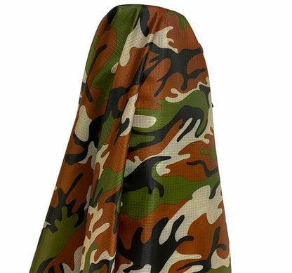 Waterproof Fabric Camo Ripstop Material 4oz Army Camouflage - 150cm Wide