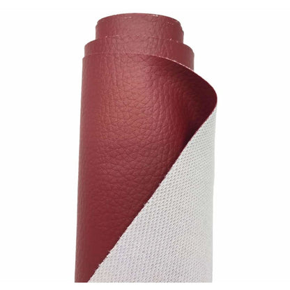 Grained Faux leather Heavy Duty Textured fabric Leatherette Upholstery Meterial - 140cm Width - Dark Maroon - Fabric