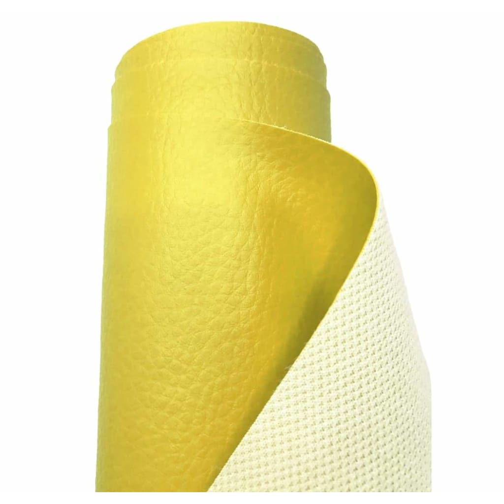 Grained Faux leather Heavy Duty Textured fabric Leatherette Upholstery Meterial - 140cm Width - Yellow - Fabric