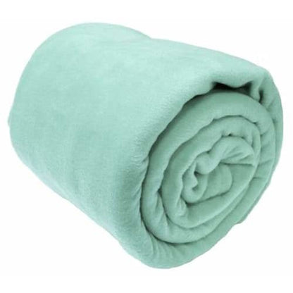 fleece blankets and fleece bed picnic throws colour duck egg blue