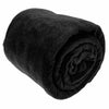 fleece blankets and fleece bed throws colour black