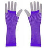 Neon UV Long Fishnet Gloves For Fancy Dress Hen Night Party Costumes Tutu - One Size Fits All - Purple - Accessory
