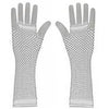 Neon UV Long Fishnet Gloves For Fancy Dress Hen Night Party Costumes Tutu - One Size Fits All - White - Accessory