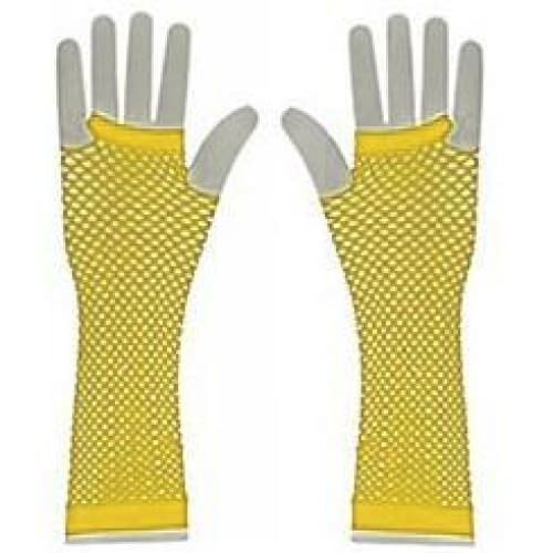 Fishnet Gloves - Yellow