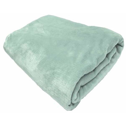 soft mink blanket throws colour duck egg blue