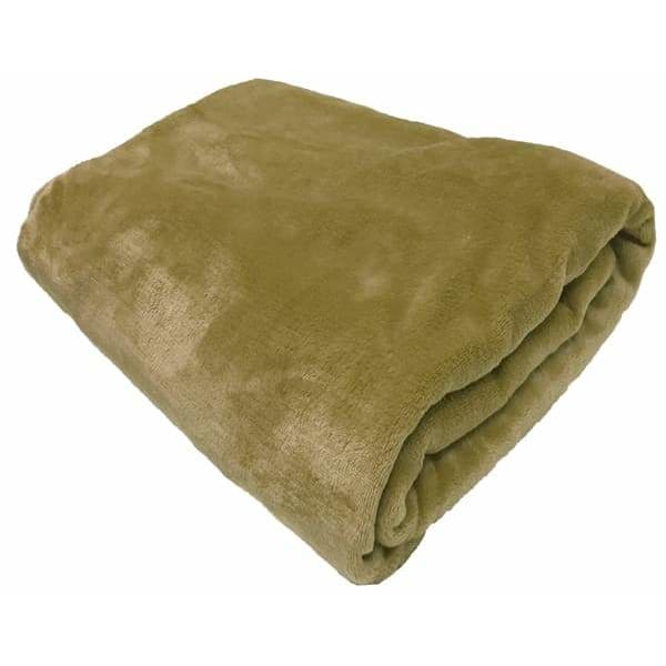 soft mink blanket throws colour olive green